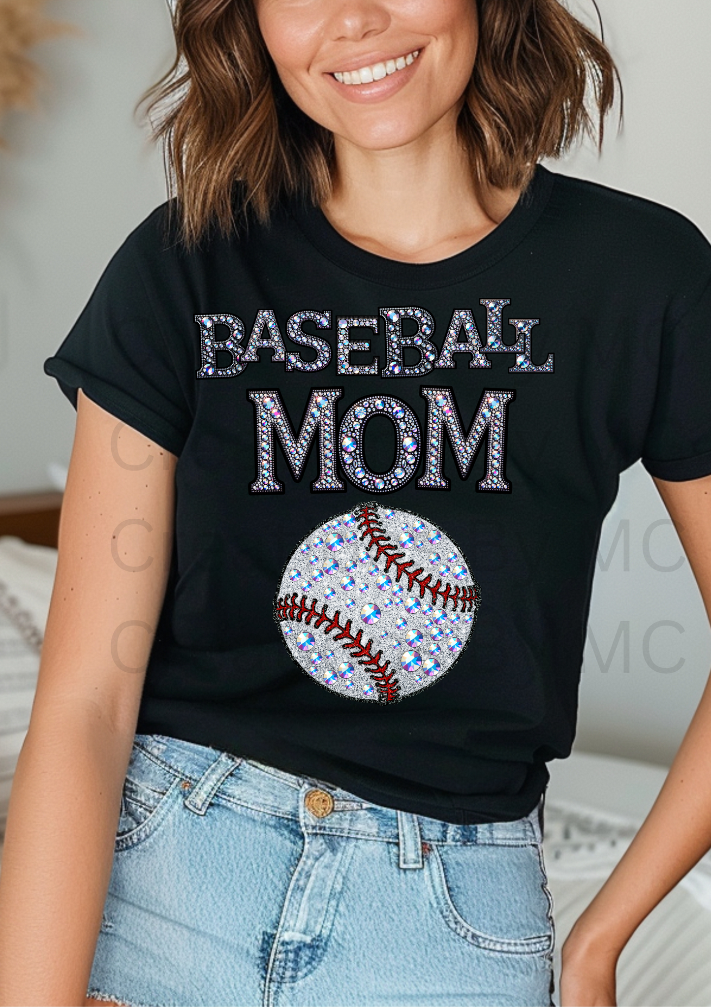 Glitter Baseball Mom