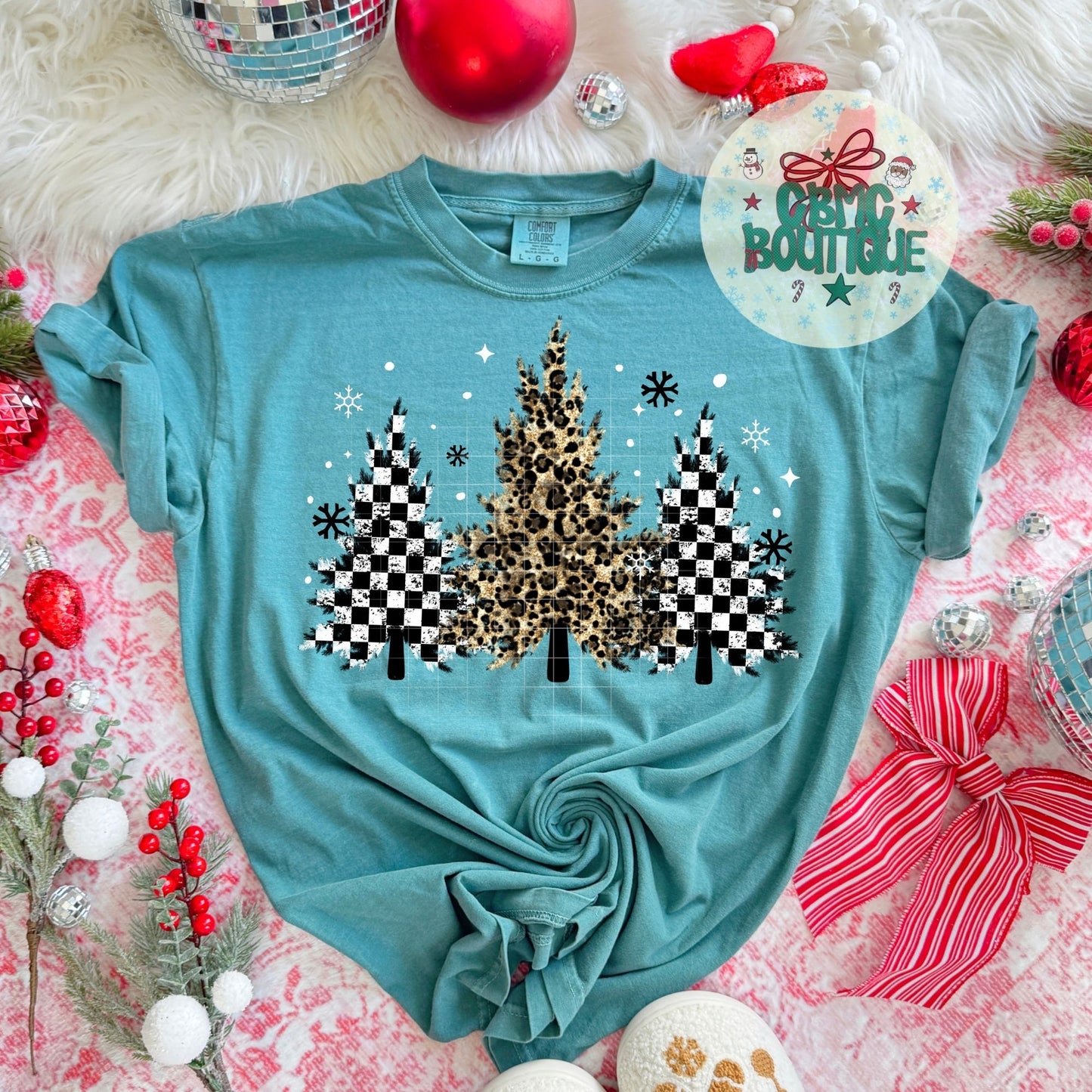 Checkered Pattern Christmas Trees