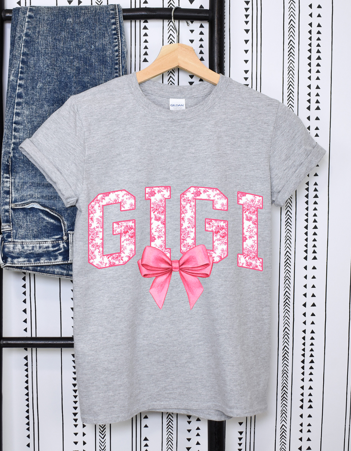 Pink Watercolor Floral Ribbon Bow