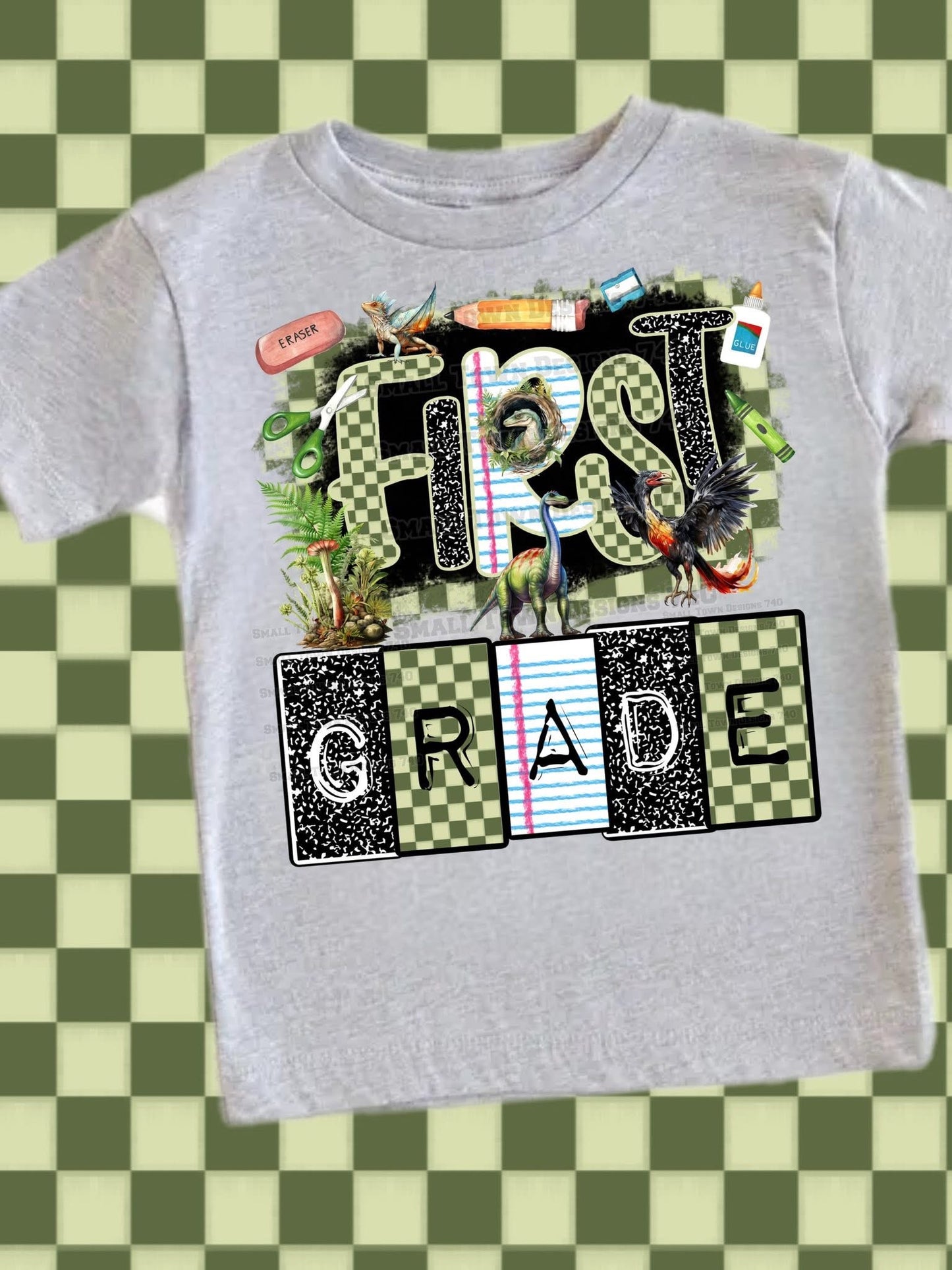 School Bundle Green Checkered-Youth Size