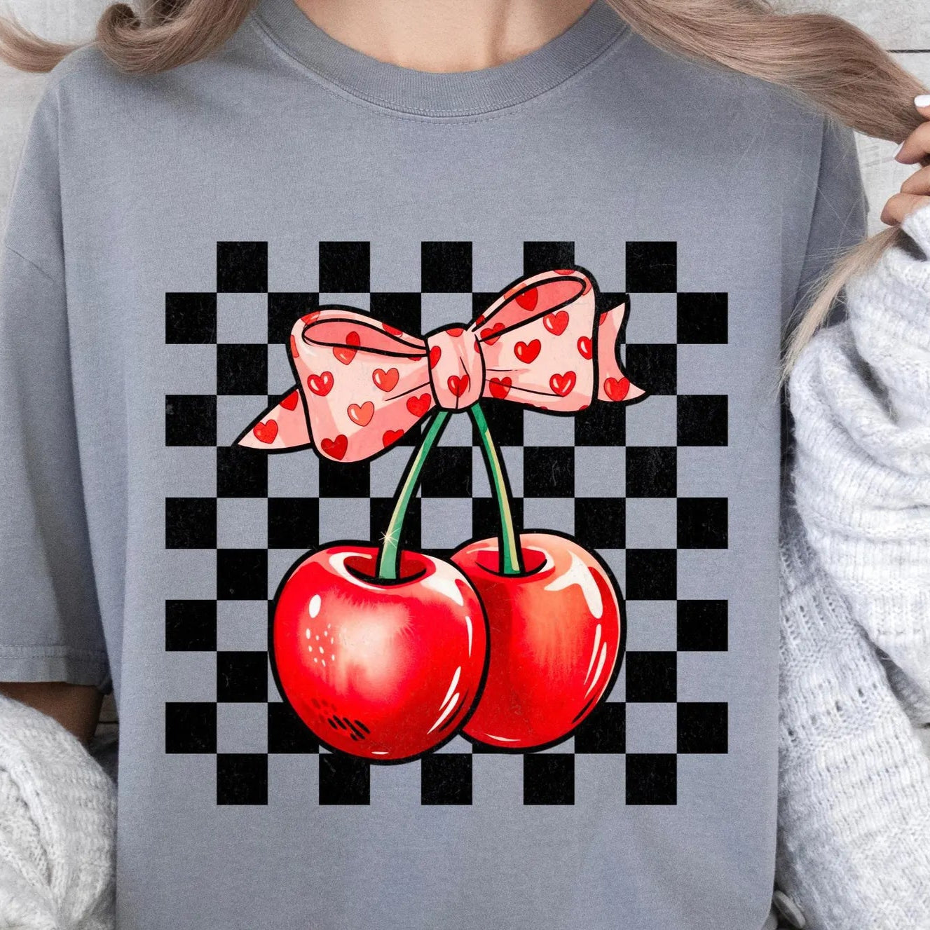 Retro Checkered Cherries