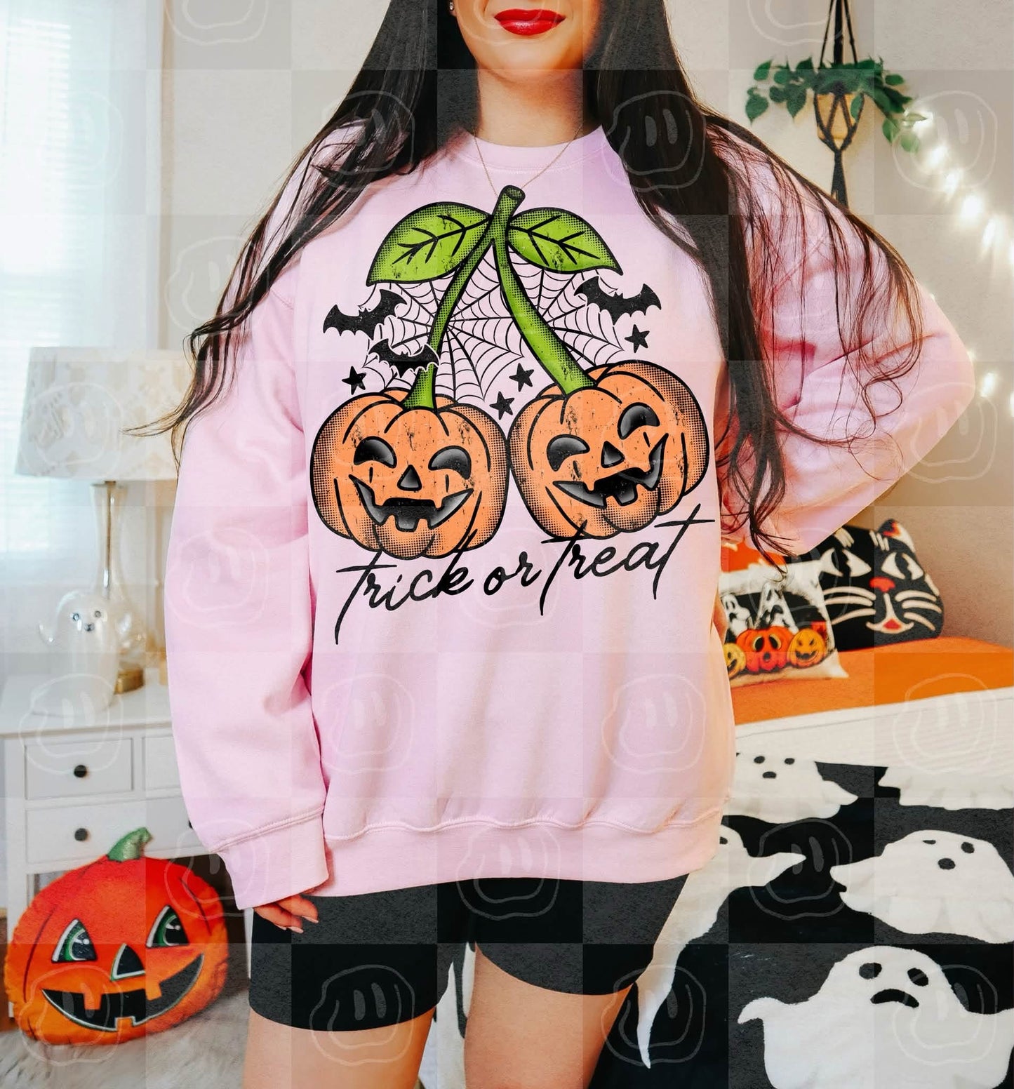 Trick or Treat Pumpkin Cherries DTF Transfer #249