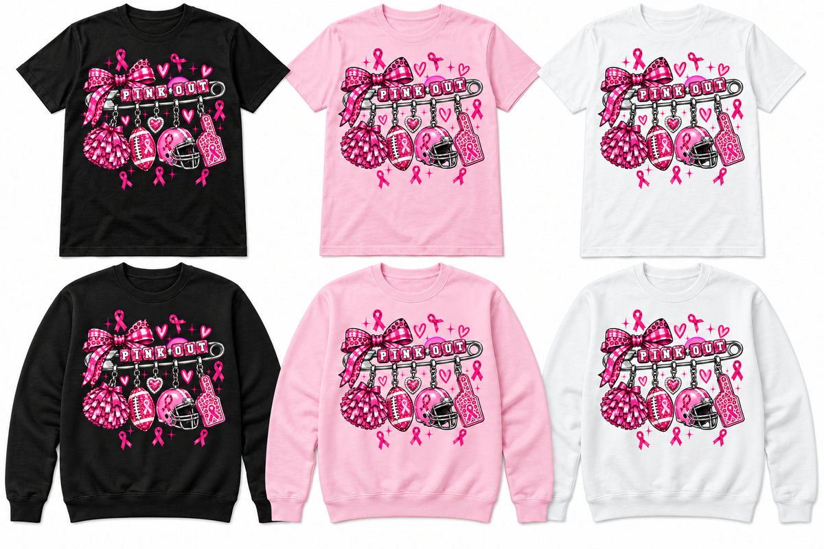 Pink Out on Black, Light Pink, White tees and sweatshirts