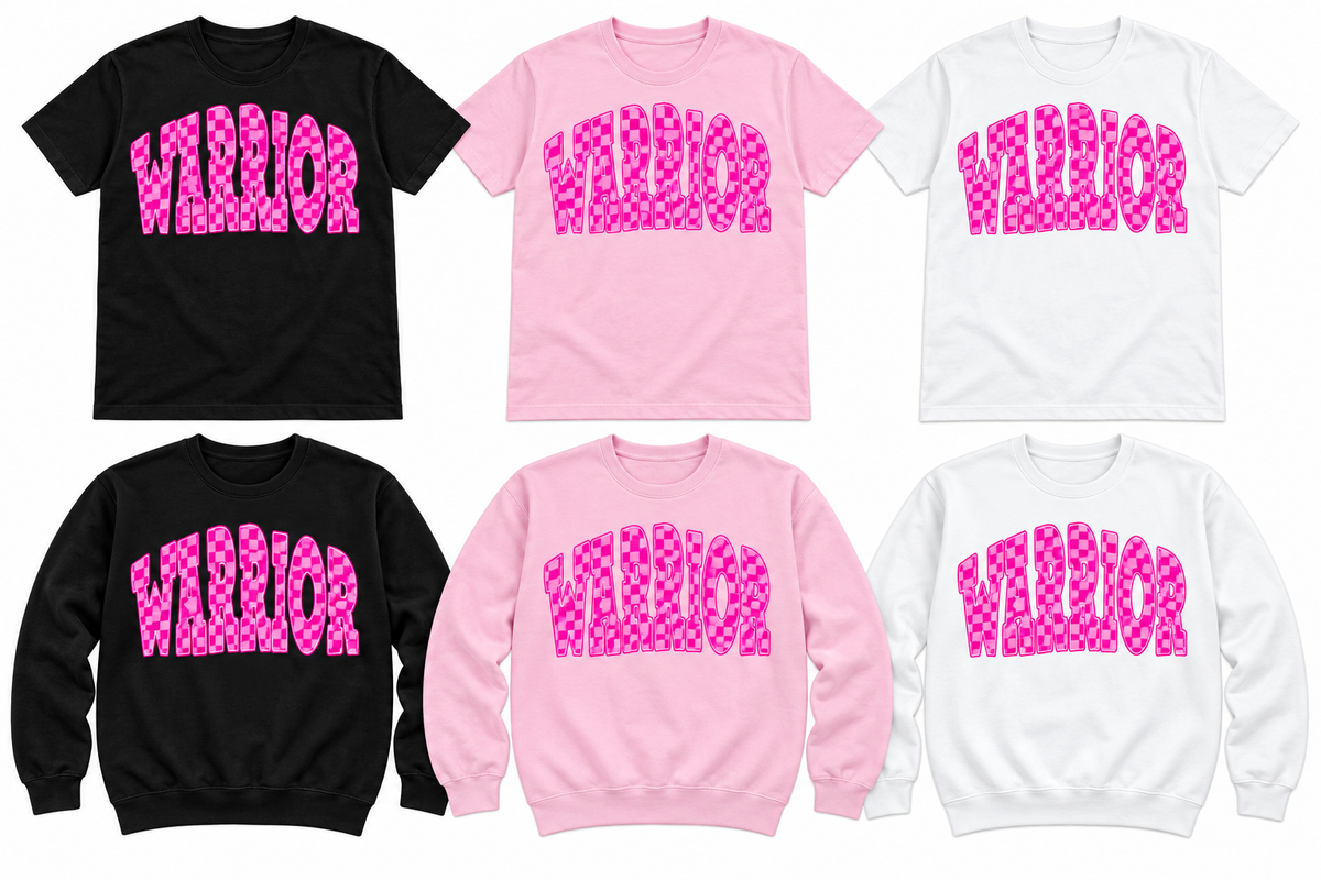 Warrior on Black, Light Pink, White tees and sweatshirts