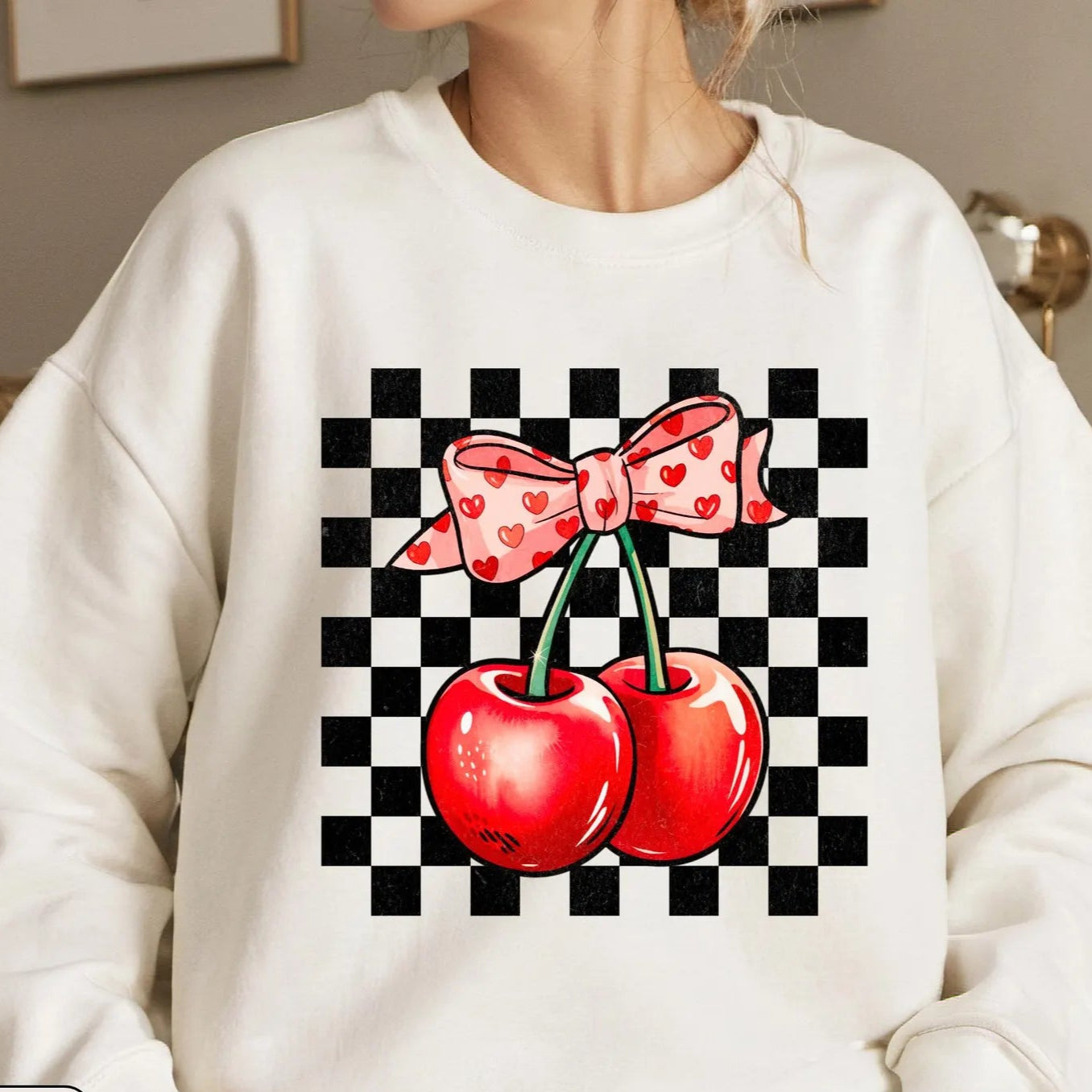 Retro Checkered Cherries