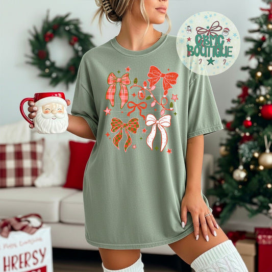 Christmas Bows Red and White