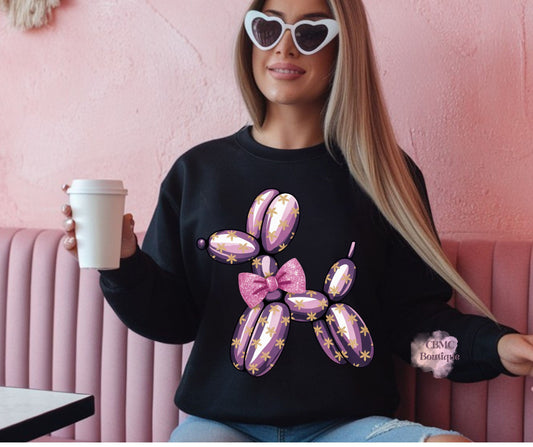 Balloon Dog Purple and Gold