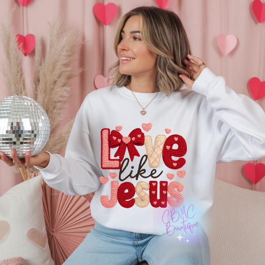 Faux Yarn Love Like Jesus- DTF Transfer