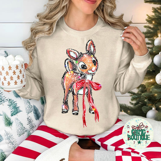 Reindeer with Red Bow
