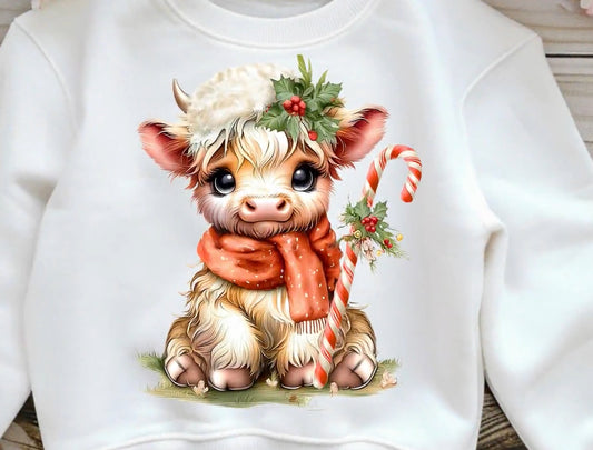 Highland Cow Candy Cane