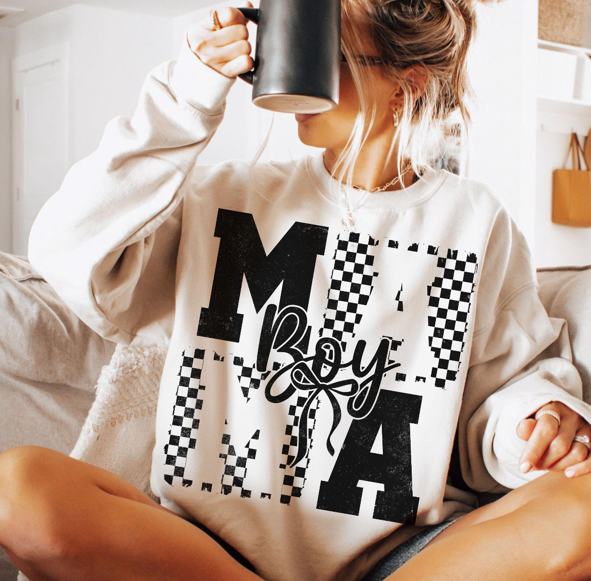 Checkered Boy Mama