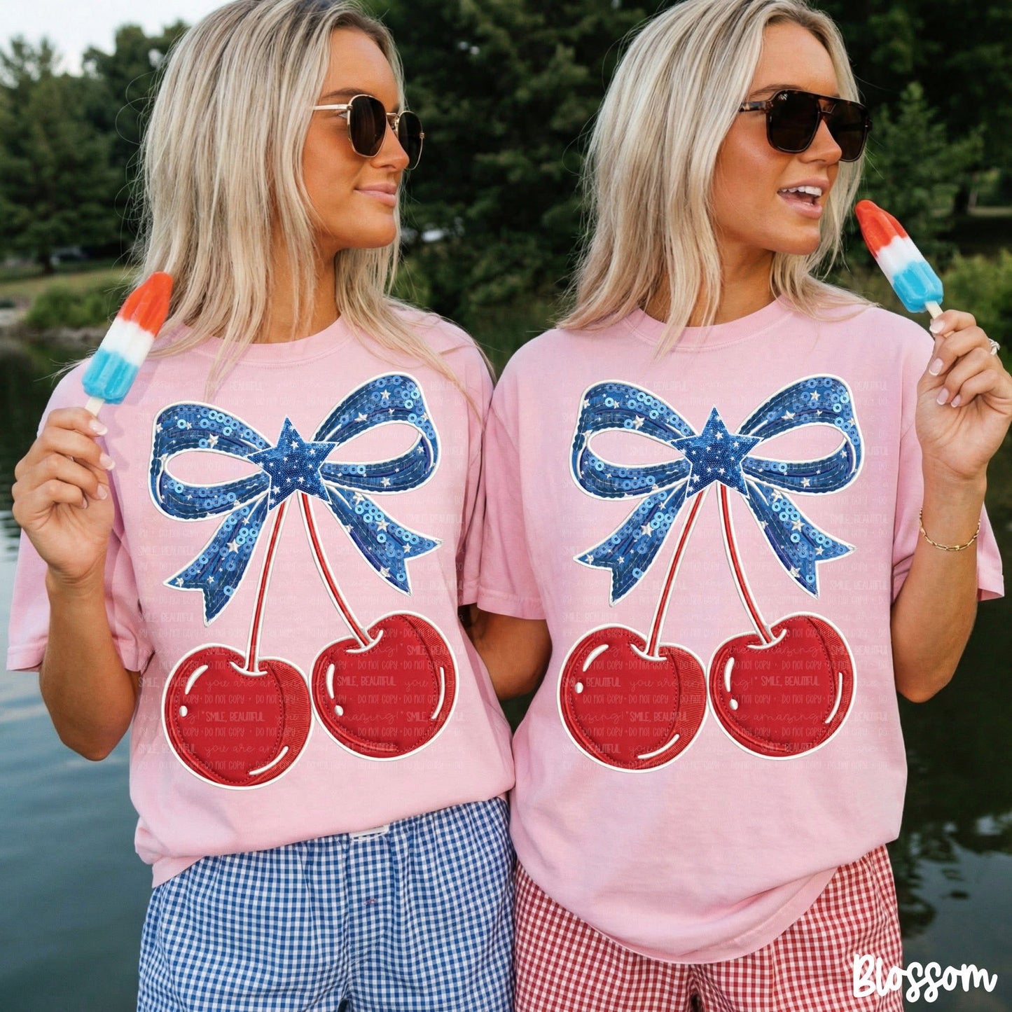 Patriotic Cherry Bow