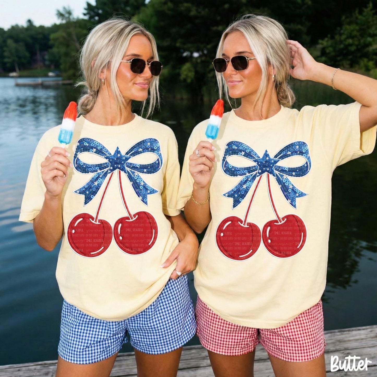 Patriotic Cherry Bow