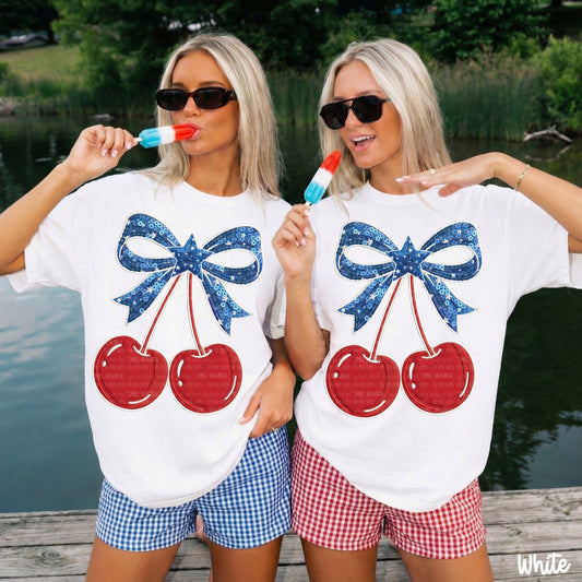 Patriotic Cherry Bow