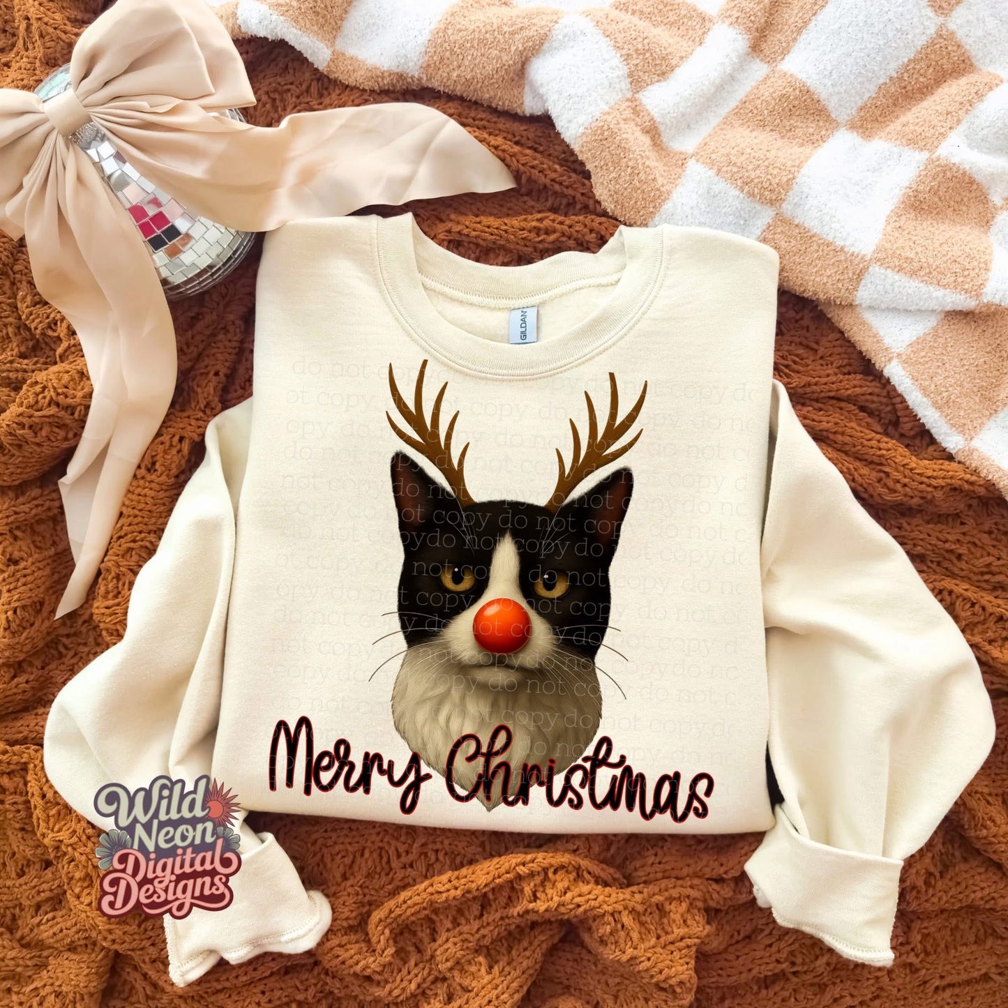 Christmas Reindeer Cat
