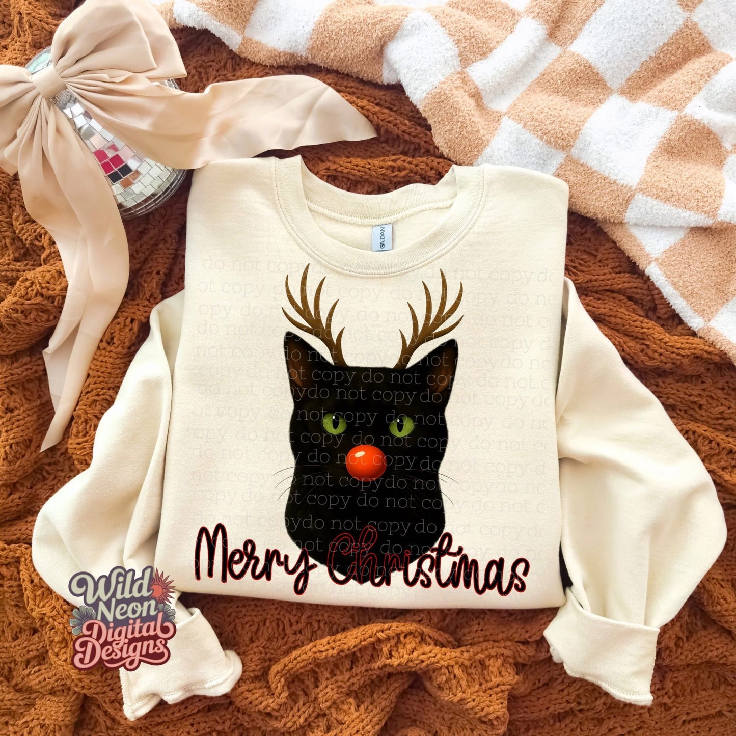 Christmas Reindeer Cat