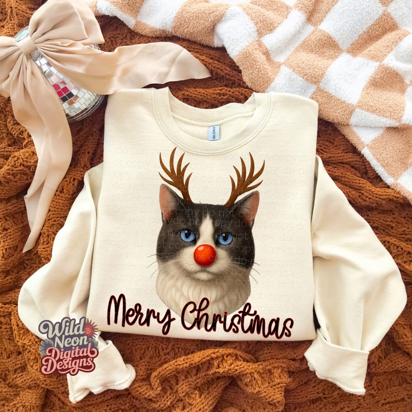 Christmas Reindeer Cat