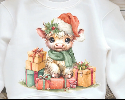 Highland Cow With Presents