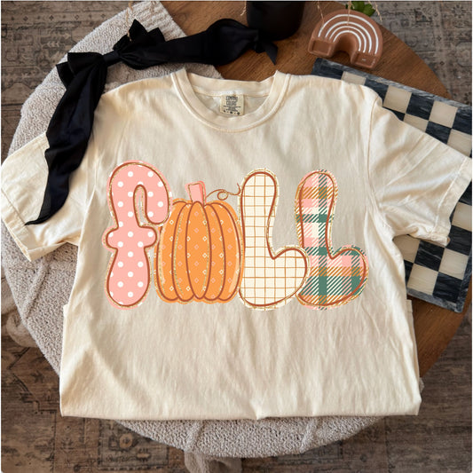 Comfort Colors T-shirt flat lay mockup featuring fall pumpkin lettering design
