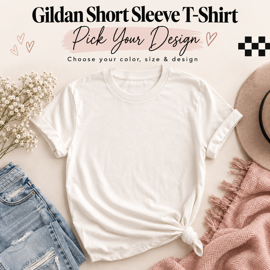 Gildan short sleeve T-shirt pick your design