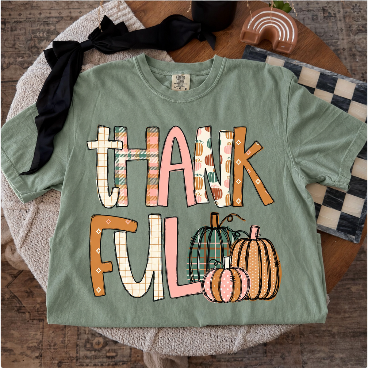 Thankful Pumpkins Comfort Colors Bay styled color-preview mockup