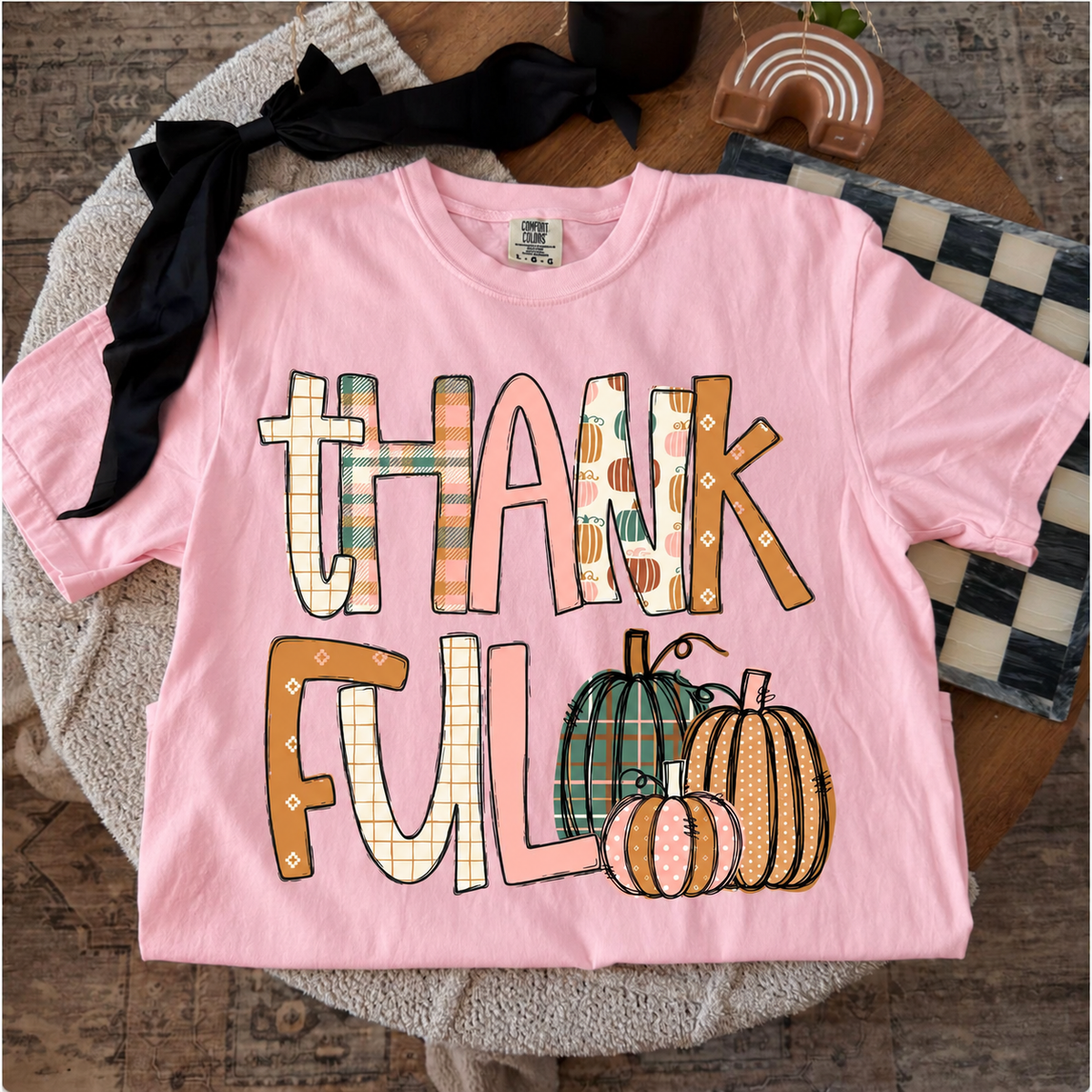 Thankful Pumpkins Comfort Colors Blossom styled color-preview mockup