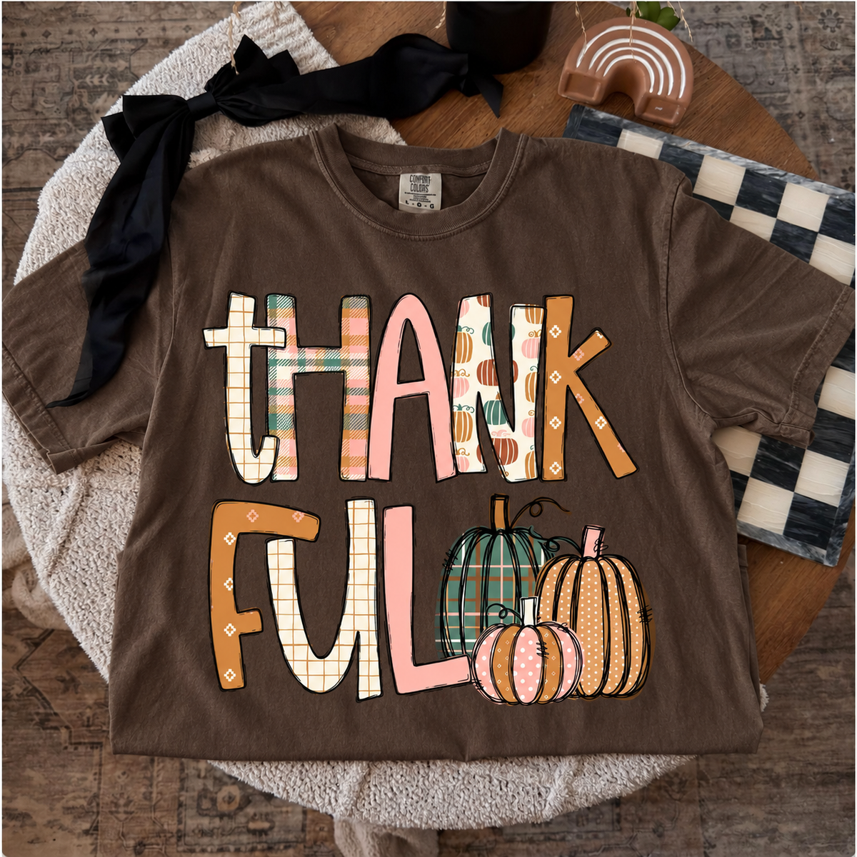 Thankful Pumpkins Comfort Colors Espresso styled color-preview mockup