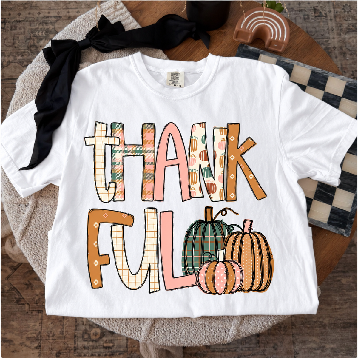 Thankful Pumpkins Comfort Colors White styled color-preview mockup