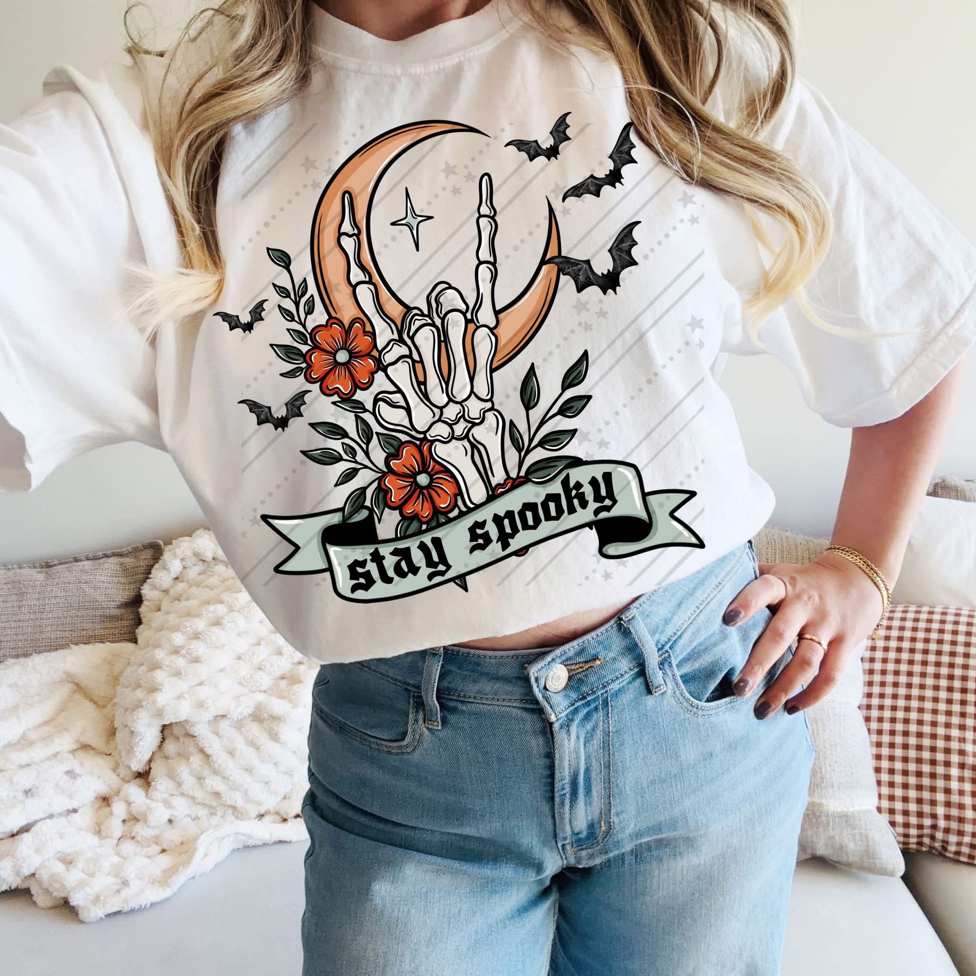 Stay Spooky Skeleton Hand DTF Transfer #247