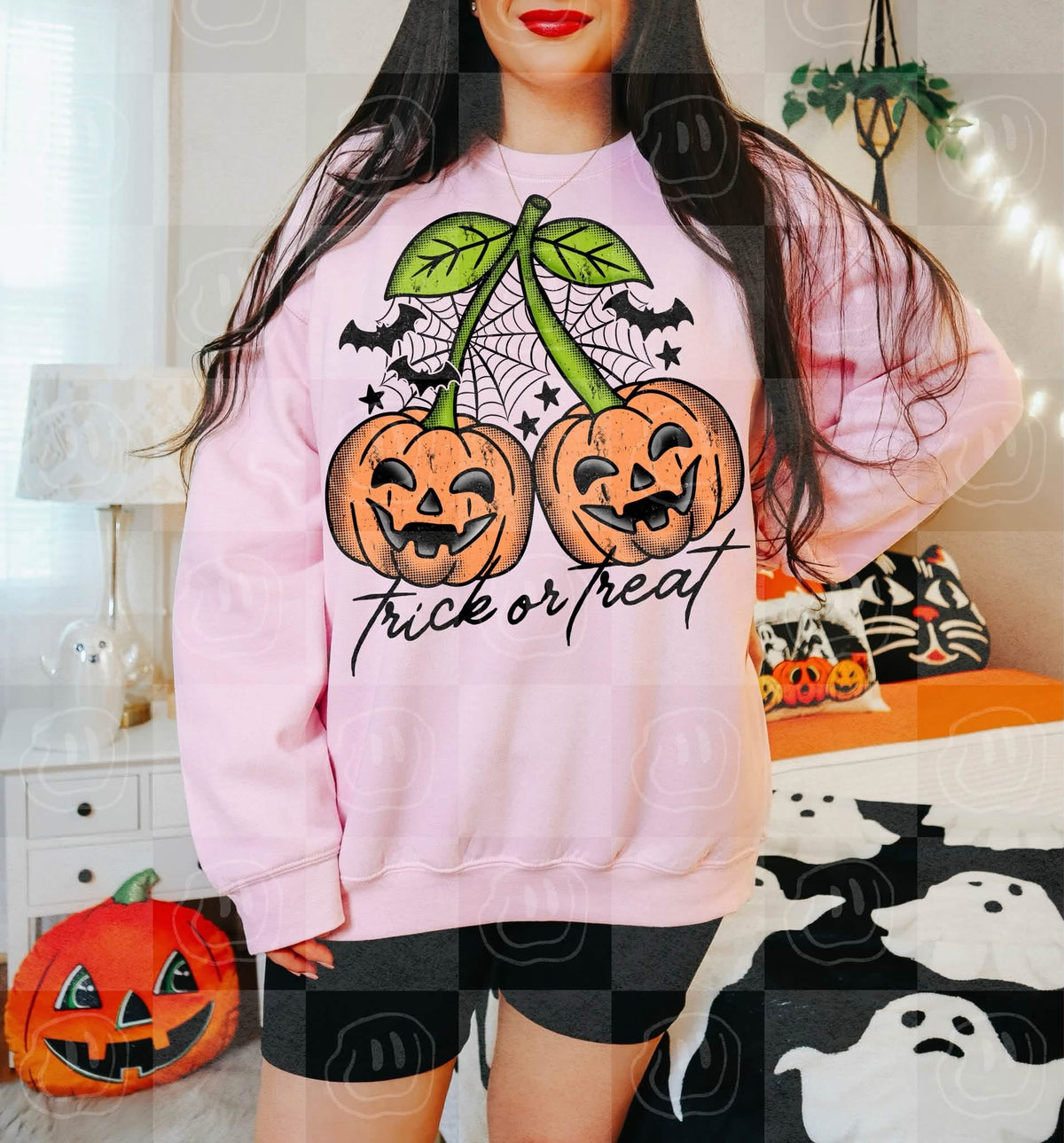 Trick or Treat Pumpkin Cherries DTF Transfer #249