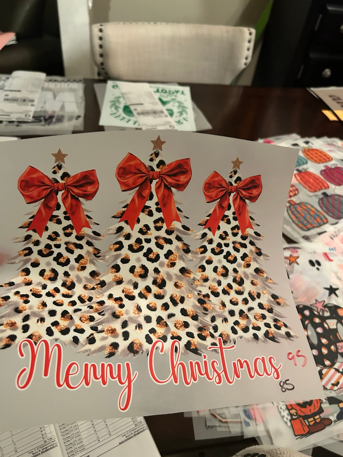 Merry Christmas Leopard Tree DTF Transfer #254