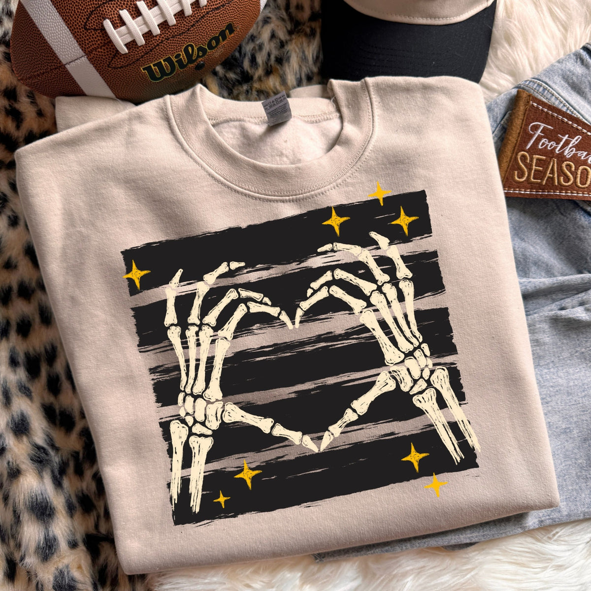 Skeleton Heart Hands DTF Transfer #258 mockup