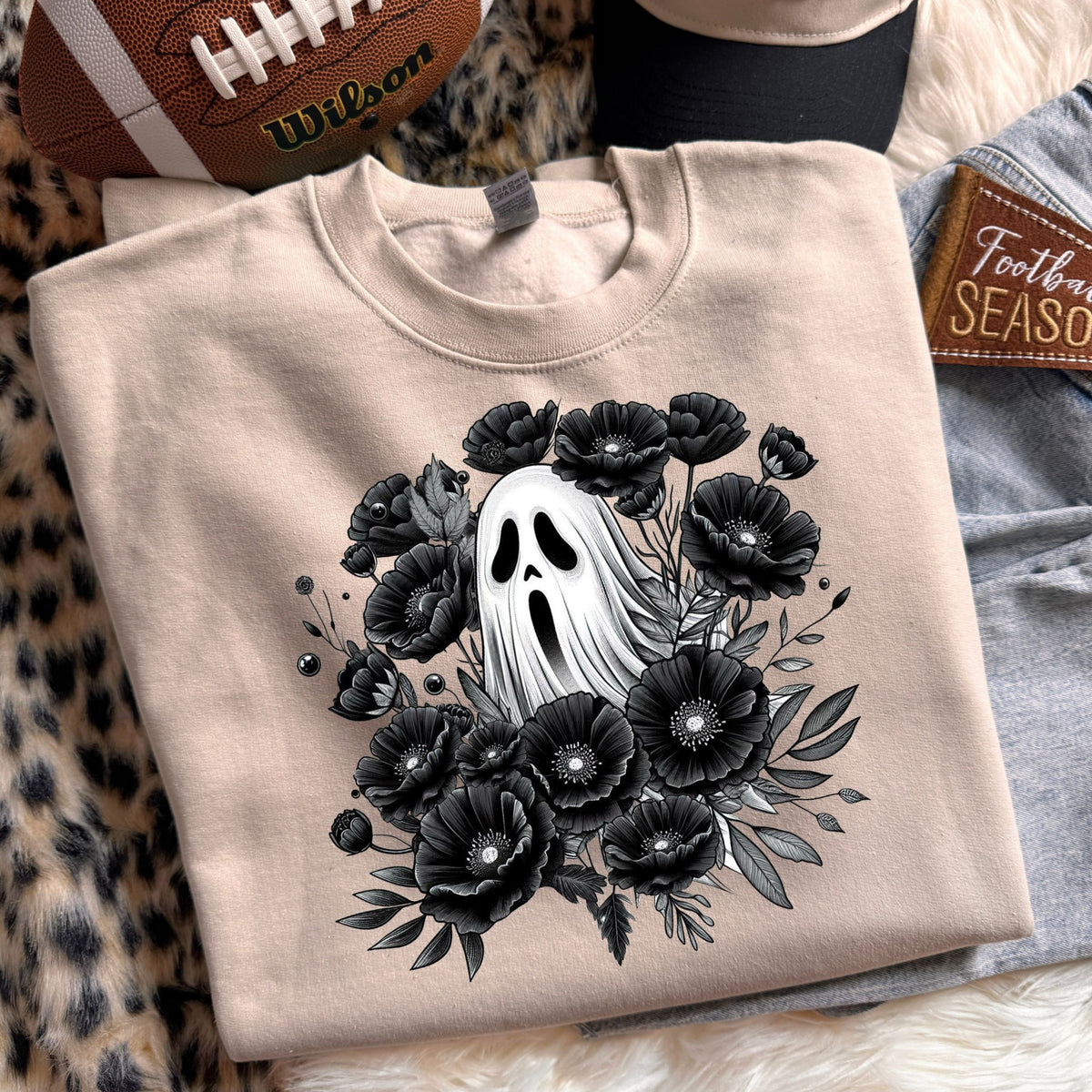 Black Floral Ghost DTF Transfer #263 mockup