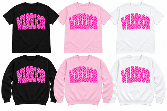 Warrior on Black, Light Pink, White tees and sweatshirts