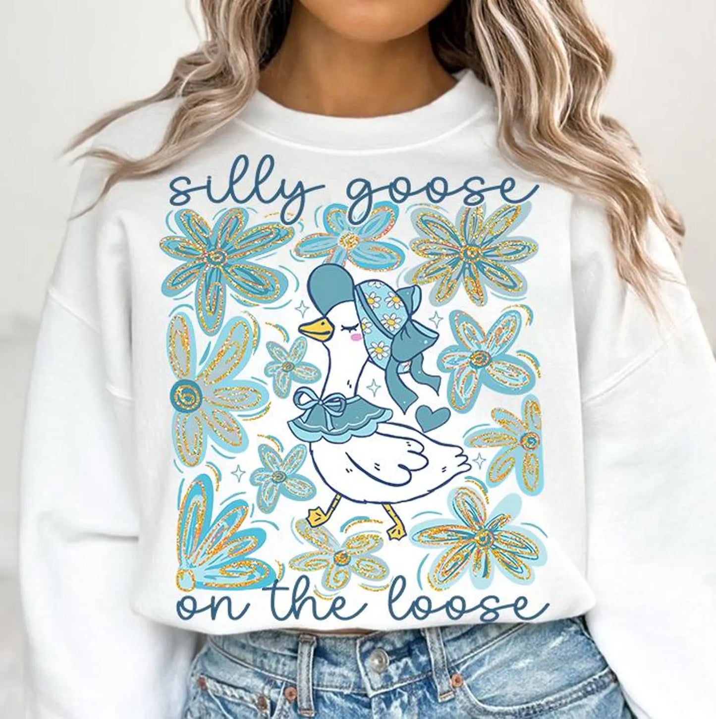 Boho Floral Goose